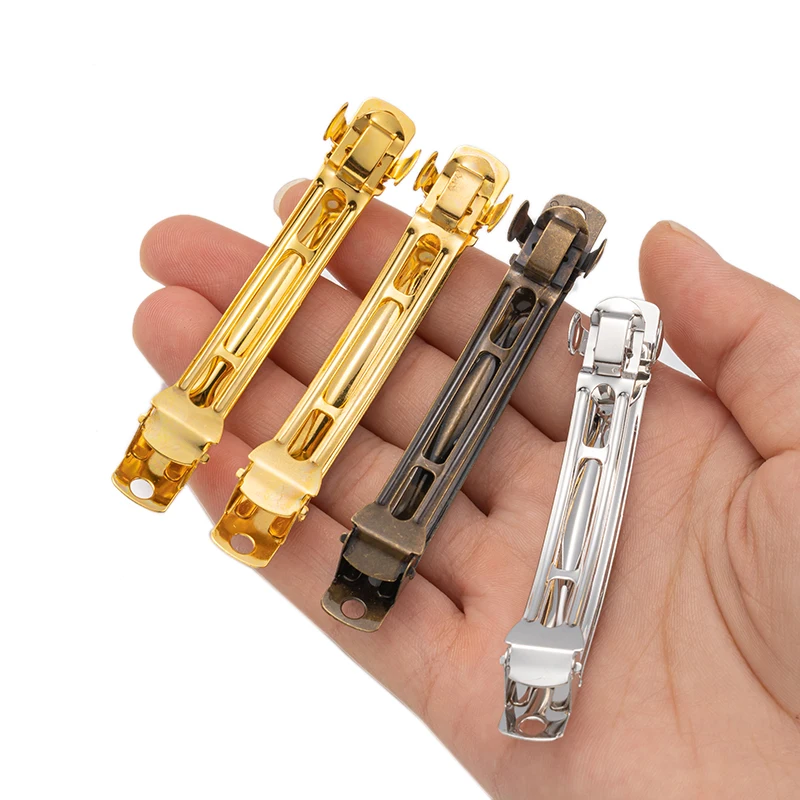 10/20Pcs Gold Französisch Automatische Haarspange Frühling Haar Clips Blank Bogen Haarnadel Haarspange Einstellung Basis DIY Schmuck Machen supplie – Detail 7