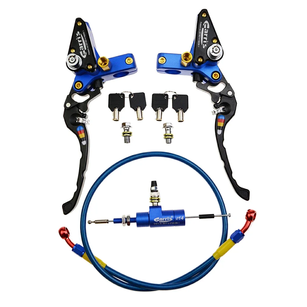 

GOOFIT Blue 22mm CNC Motorcycle Hydraulic Brake Pump Clutch Master Cylinder Lever Adjustable for Pocket Dirt Pit Bike ATV 125cc
