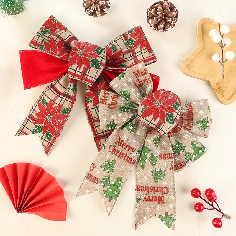 YUNLI 12 stuks kerststrikken, strikken, kerstboom, wit, glitterstrikken, kerstboomversiering, kerstboomboog, strik, kerststrikken voor kerstkrans, geschenken, decoratie