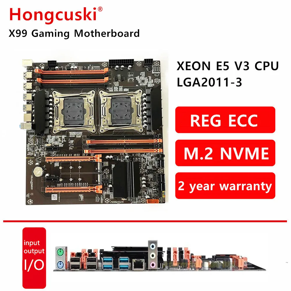 

X99 D4 Motherboard NVME M.2 LGA 2011-3 DDR4 32G ECC NON-ECC Memory Four Channels Intel Xeon E5 2680 2670 V3 V4 Processor SATA3