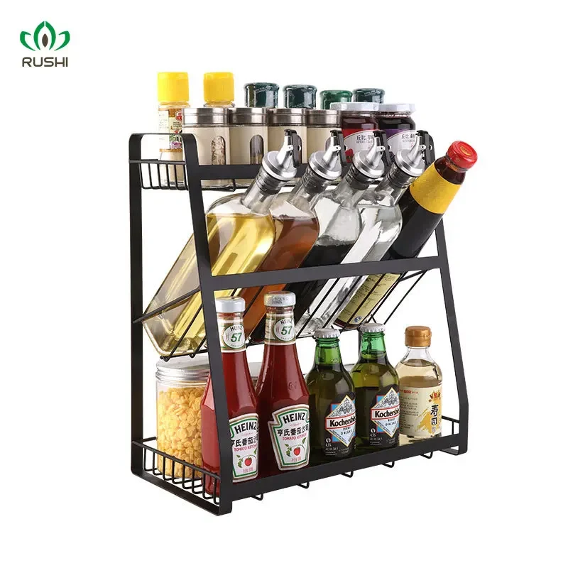 

Three-layer Kitchen Storage Shelf Seasoning Rack Kitchen Furniture Supplies Seasoning Rack Creative Spice Rack Organizer