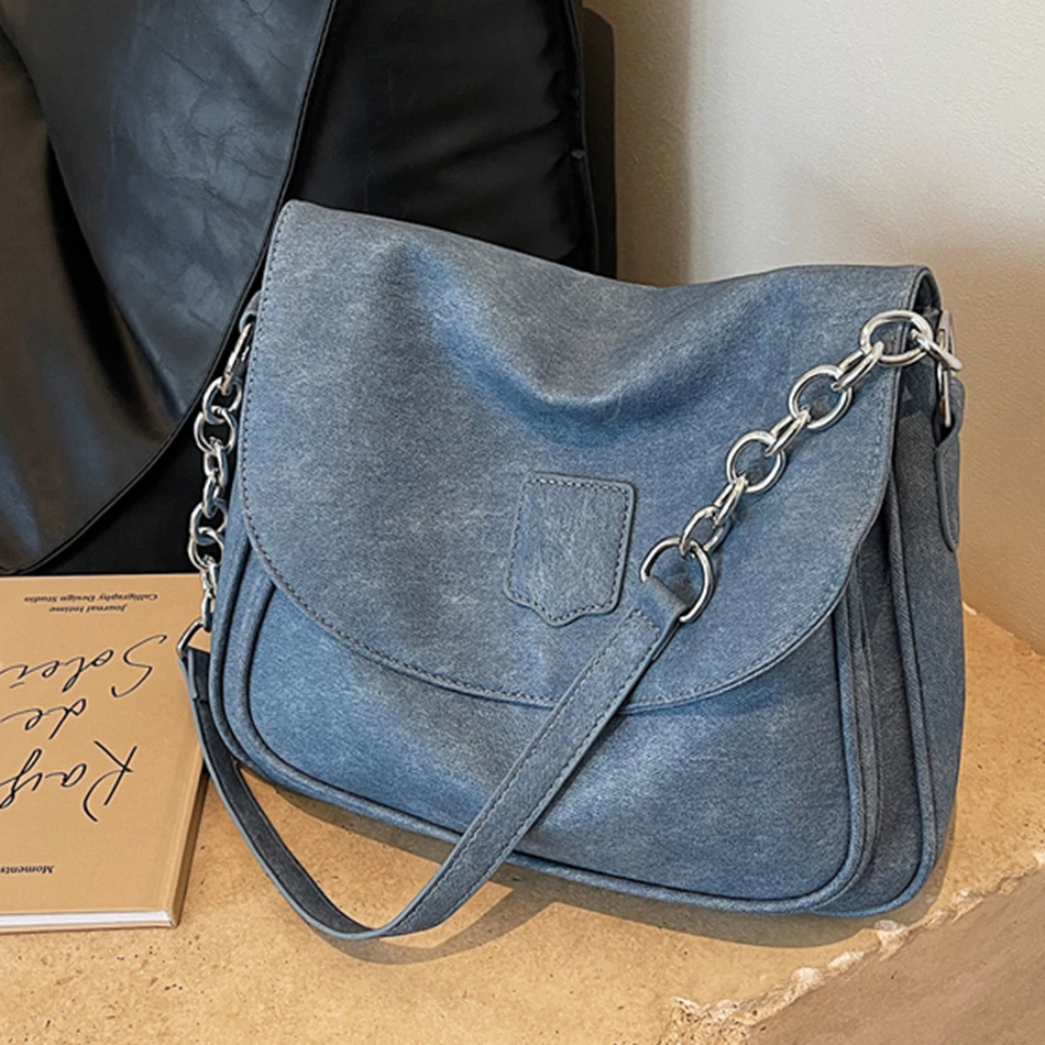 

Роскошные Дизайнерские однотонные сумки через плечо из искусственной кожи для женщин, дамская сумочка большой вместимости, модная сумка-мессенджер на плечо, сумка