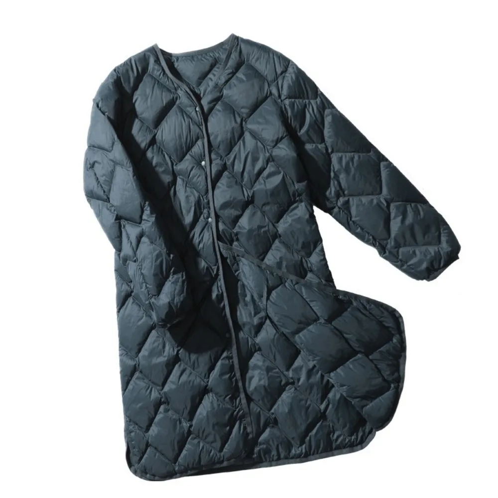 2024 New Warm O-neck Thin Parkas Fashion Outerwear Winter Women Long Ultra Light Puffer Jacket 90% White Duck Down Coat Female - Image 2