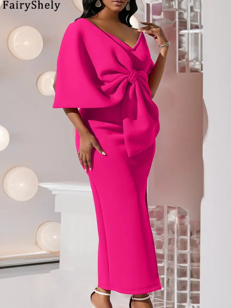 FairyShely 2025 الصيف القوس قصيرة الأكمام حجم كبير...