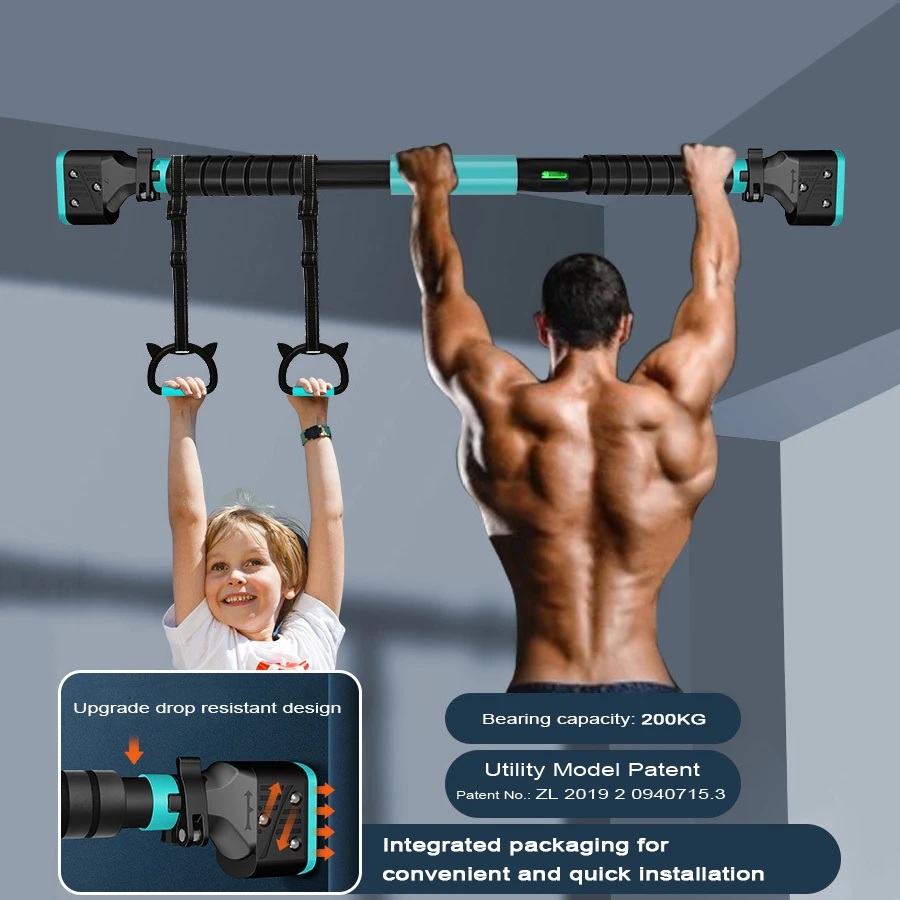 Anti-drop Door Horizontal Bar, Non-punching,Home Workout Fitness Horizontal Bar