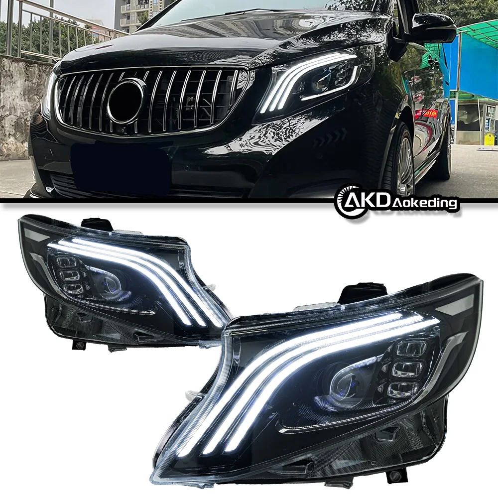 

Car Head Lights Parts For VITO V Metris 2015-2021 Maybach LED Front Headlight Replacement DRL Daytime light Projector Facelift