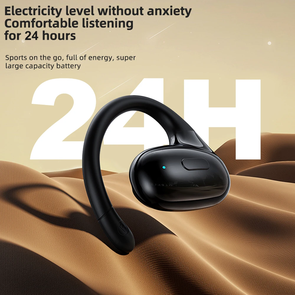Wireless Headphones Bluetooth 5.3 Mini Business Headset Bone Conduction Handsfree Noise Canceling Driving Sports Earphones 1pc 5