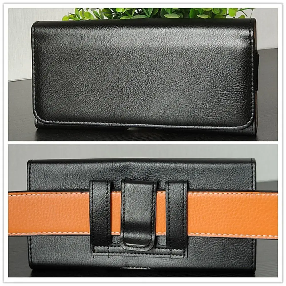 Premium PU Leather Phone Pouch with Belt Clip - Durable Waist Bag
