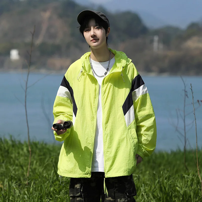 High Quality Men's Sun Proof Jacket Lightweight Jackets Oversized Outdoor Casual Running Unisex Windbreaker Jacket