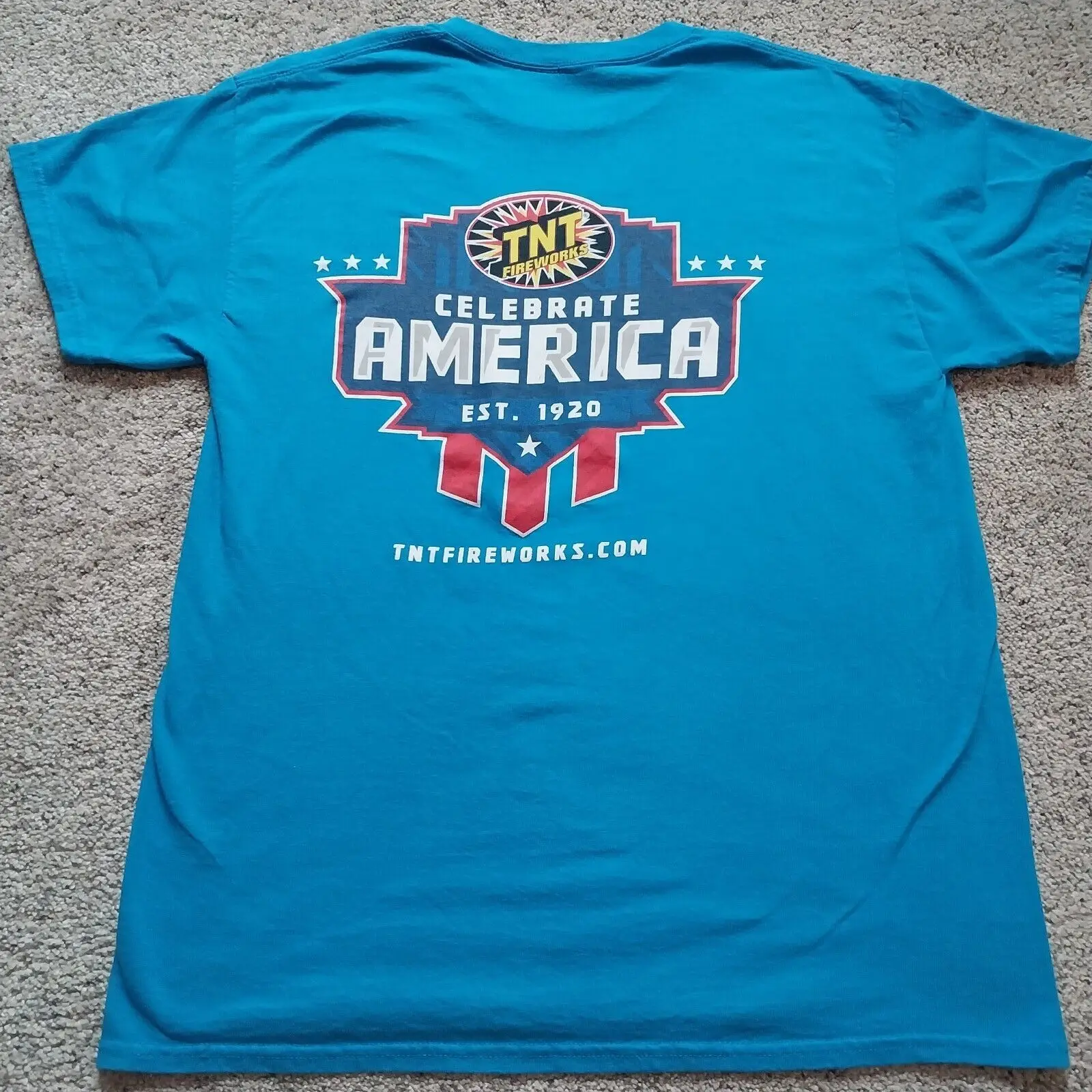 Maglietta Tnt Fireworks Mens Large Blue Celebrate America 4 Luglio