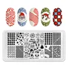 Christmas Nail Stamping Plates Rectangle Template Stencils Nail Art Stamp Image Plate Manicure Stainless Steel Nail Print Tools 4