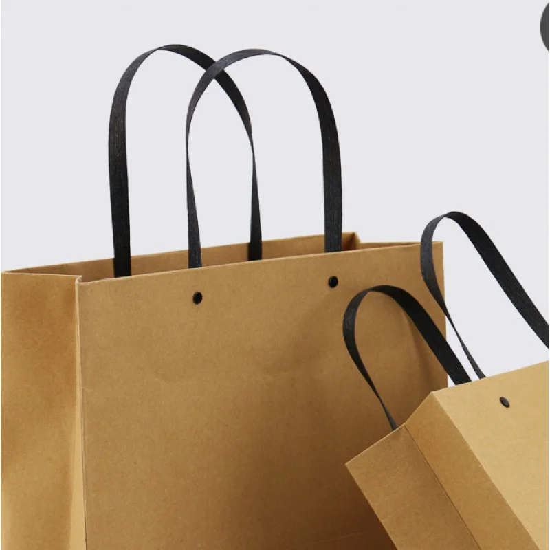 

SYRetail Supermarket Thick Recyclable Brown Carry Customized Paper Bags Wholese