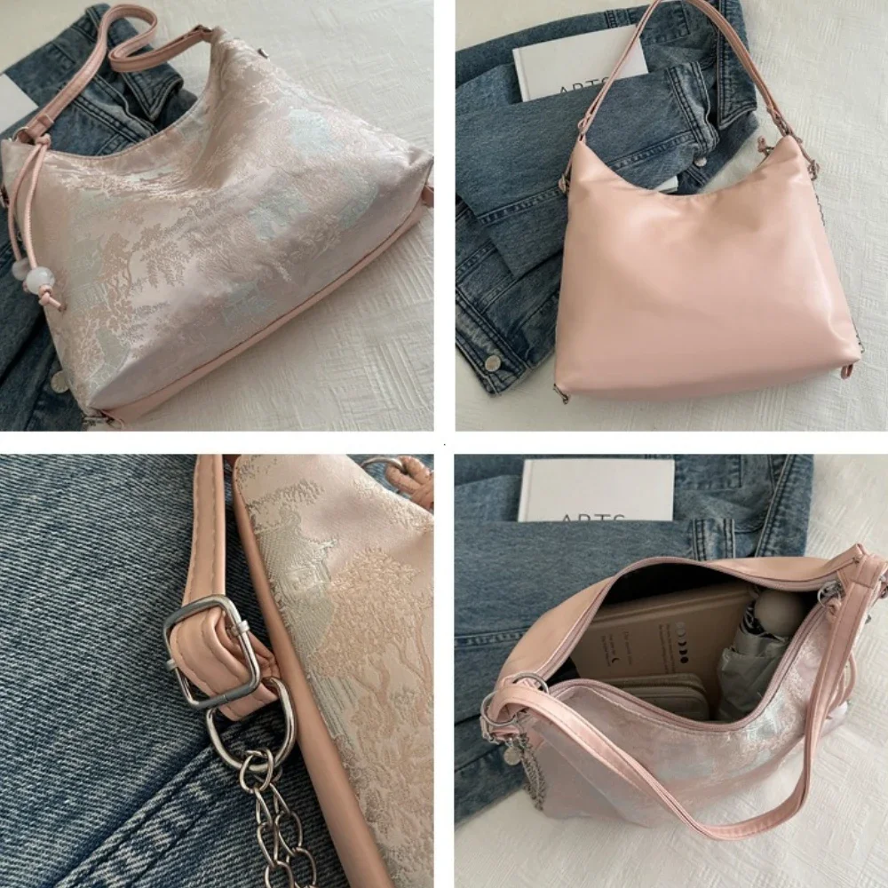 Elegant Chinese Style Backpack Large Capacity Multipurpose Women's Shoulder Bag Exquisite Embroidery Ancient Underarm Bag Travel