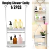 1/2Pcs Hanging Shower Caddy 2 Layers Bathroom Storage Shower Organizer Holder Houseware Supplies Accessory for mugs Shampoo Soap 1