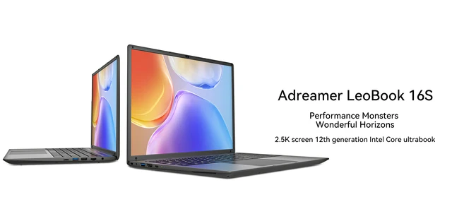 Adreamer 16 pouces ordinateur portable 2560x1600 écran IPS Intel i5-1240P  16 Go DDR4 1 To SSD ordinateur portable 55Wh Windows 11 ordinateur portable