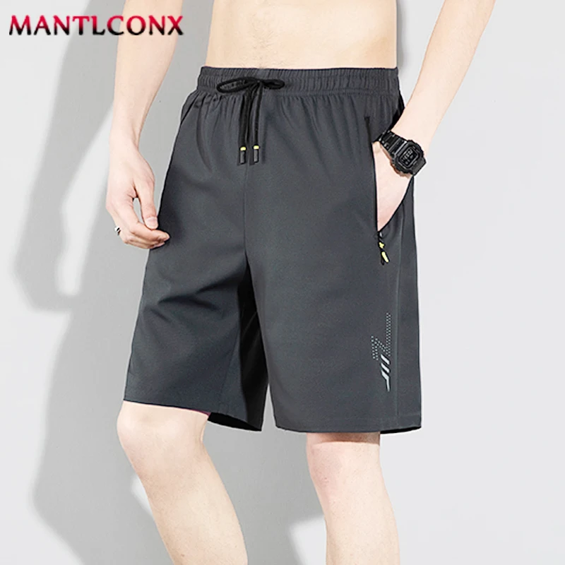 Short d'été décontracté pour hommes, Short de plage respirant, taille élastique, Jogging, course à pied, pantalon court de sport, poches zippées