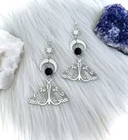 Elegant Crescent Moon & Star Bohemian Dangle Earrings - Creative Silver Jewelry for Women 4