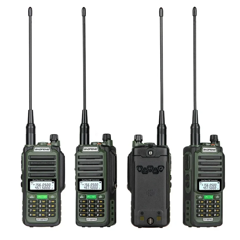 Baofeng 2024 UV-98 Pro Walkie Talkie Long Range 50KM IP68 Waterproof Dual Band FM Radio HAM CB Radio Comumicador Wireless Set