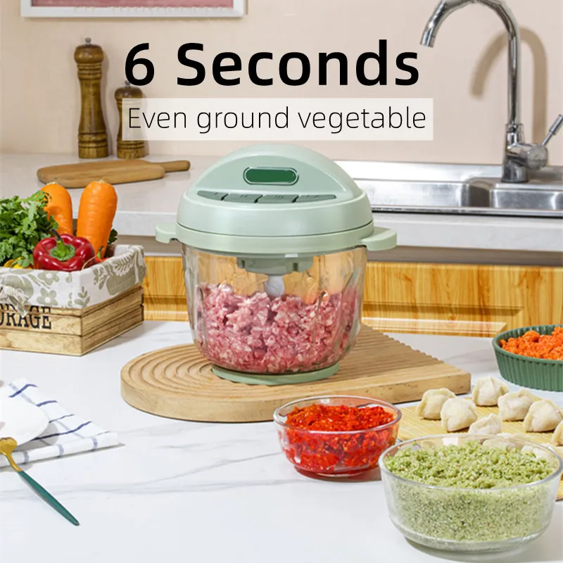 3L Large Capacity Electric Glass Meat Grinder Multifunctional High-Power Meat Mincer Mixer Automatic Food Shredder for Kitchen