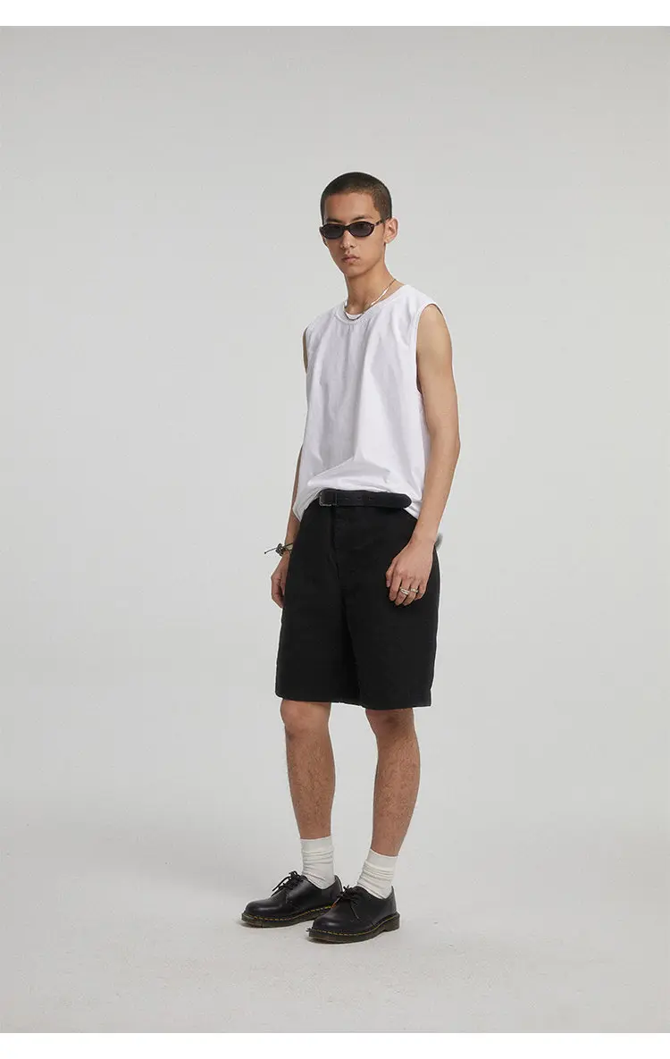 Description Picture 3 of item2024 Summer Men Japanese Korean Streetwear Fashion Vintage Loose Casual Tank Top Tees Shirts Women Hip Hop Sleeveless T-shirts