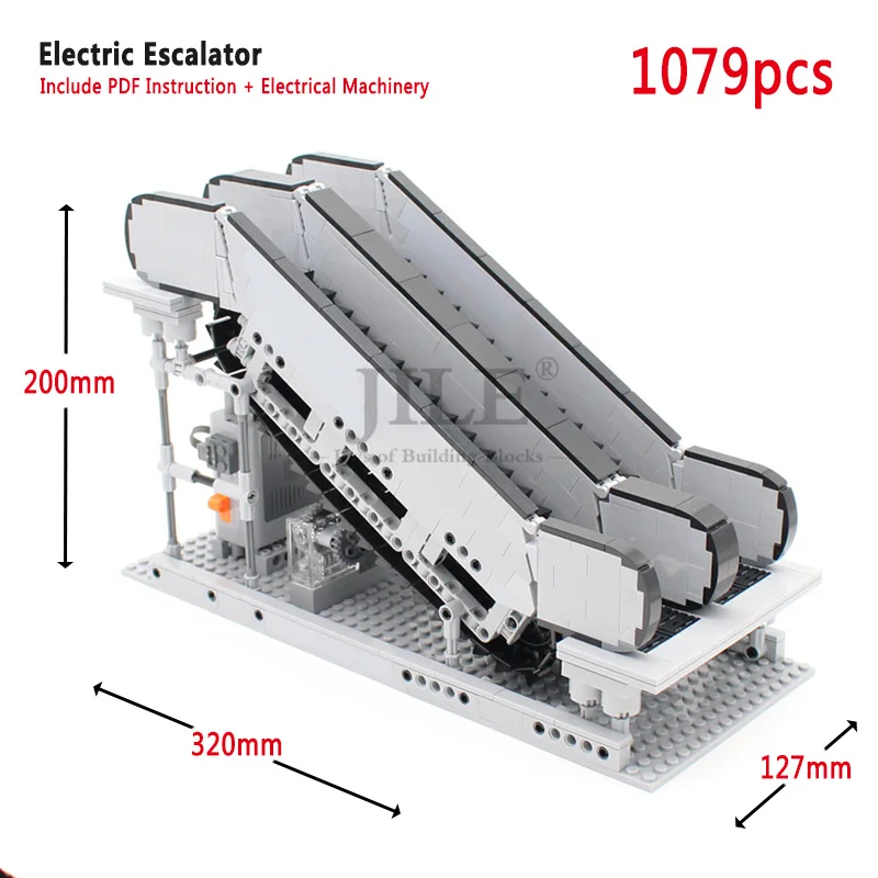 Moc Creative Technology Escalator Enlighten Building Blocks Power Functions Sets Compatible with Educational  Brick Toy Gift