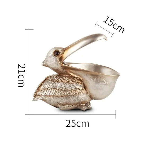 Big Mouth Pelecanus Bird Home Organizer Resin Art Craft for Keys Smart Phone Notebook Scissors Remote Control Case Holders