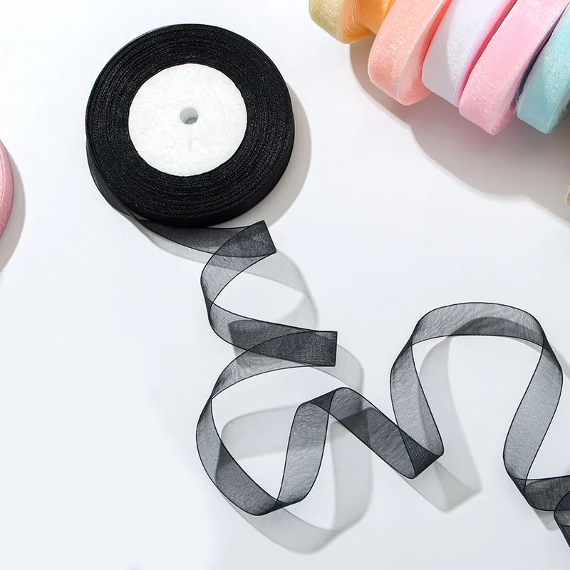 12mm Transparent Organza Ribbon - 50 Yards for DIY Crafts, Gift Wrapping & Decoration