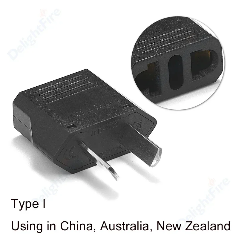 Universal EU to US Power Plug Adapter - European to American AC Outlet Converter