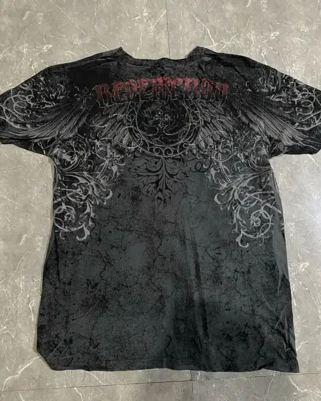 European and American men's summer Gothic angel wing skull print soft and breathable round neck T-shirt outdoor street top - Image 3