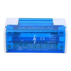 Din Rail Terminal Block with Transparent Dust Cover, 2 - Level Single Phase Distribution Box (211)