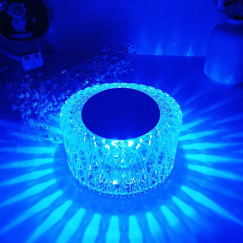 LED Crystal Table Lamp RGB Romantic Diamond Lamp Touch Dimming Portable