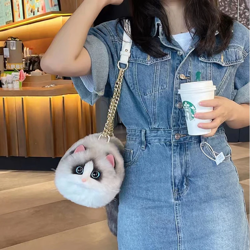 Pet Cat Bags Breathable Outdoor Pet Small Cat Backpack Fashion Travel Pet Bag Transport Soft Faux Fur Kawaii Handbags and Purse