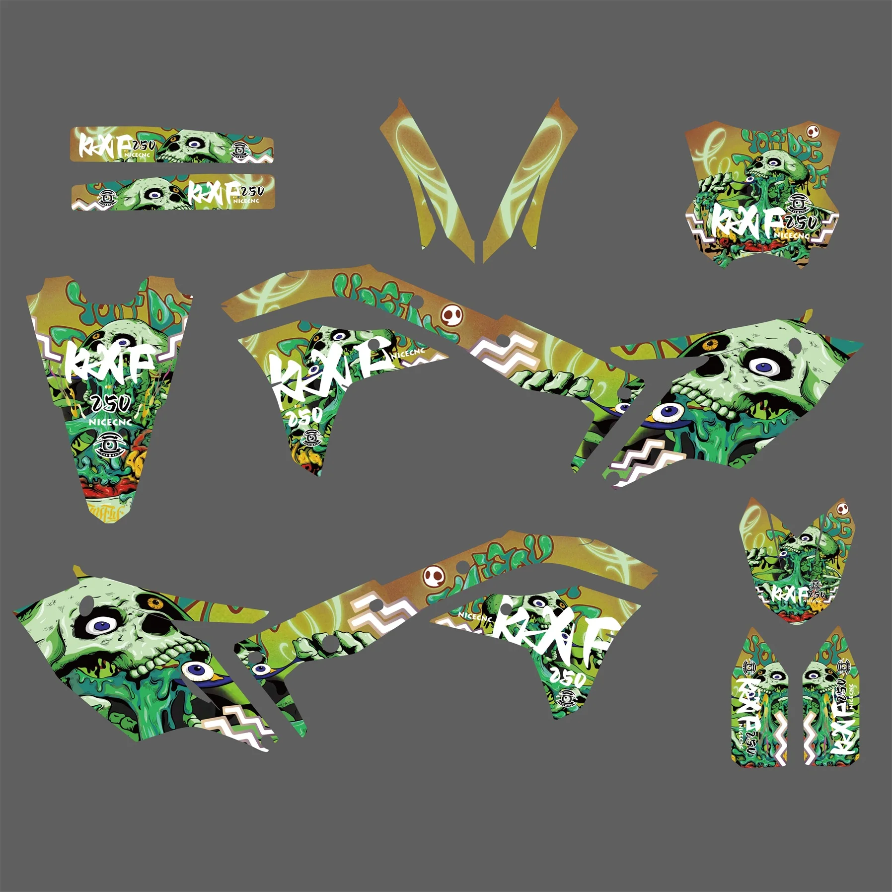 NICECNC Für Kawasaki KXF 250 KX 250F 2017 2018 2019 2020 Motorrad Grafiken Hintergrund Aufkleber Aufkleber Anpassen KX250F KXF250 – Detail 5