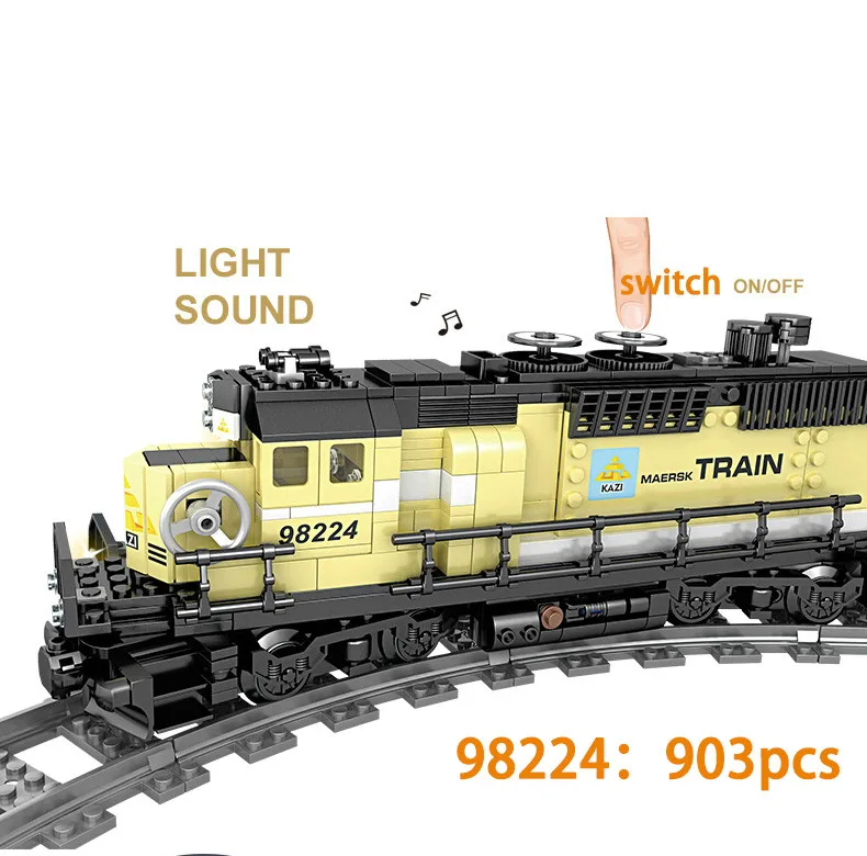 KAZI City Train Power Function High-tech Building Block