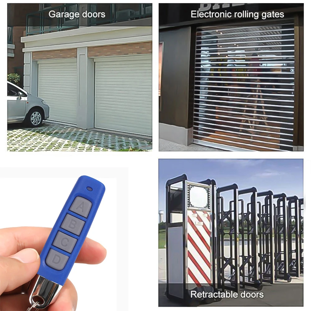 433MHz Remote Controller Cloning Code Plastic 4-Button Clone Duplicator Battery Powered Remote Control Garage Gate Door Opener garage door remote control radio controller remote controller