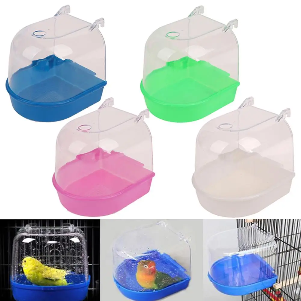 Removable Bath Box Bathing Basin Bird Cage Accessories Supplies For Small Birds Parrots bird cage accessories