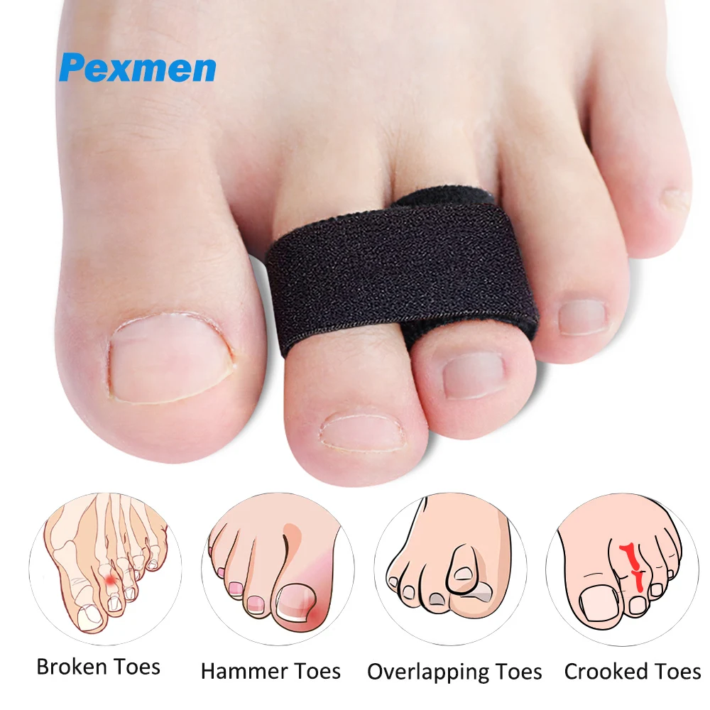 Pexmen 1/2/5/10Pcs Hammer Toe Straightener Broken Toe Wraps Toe Splints Bandages for Crooked Curled Bent and Hammer Toes pexmen 2 4 10pcs hammer toe straightener hammertoe corrector for curled crooked bent and claw toes stop toe overlap and rubbing