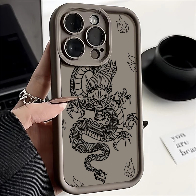Dragon Pattern Shockproof Soft Silicone Phone Case Cover