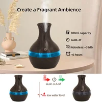 300ml Aromatherapy Humidifier  Whisper Quiet Cool Mist Diffuser for Home, Office  USB Powered, Essential Oil Compatible, Stylish 6