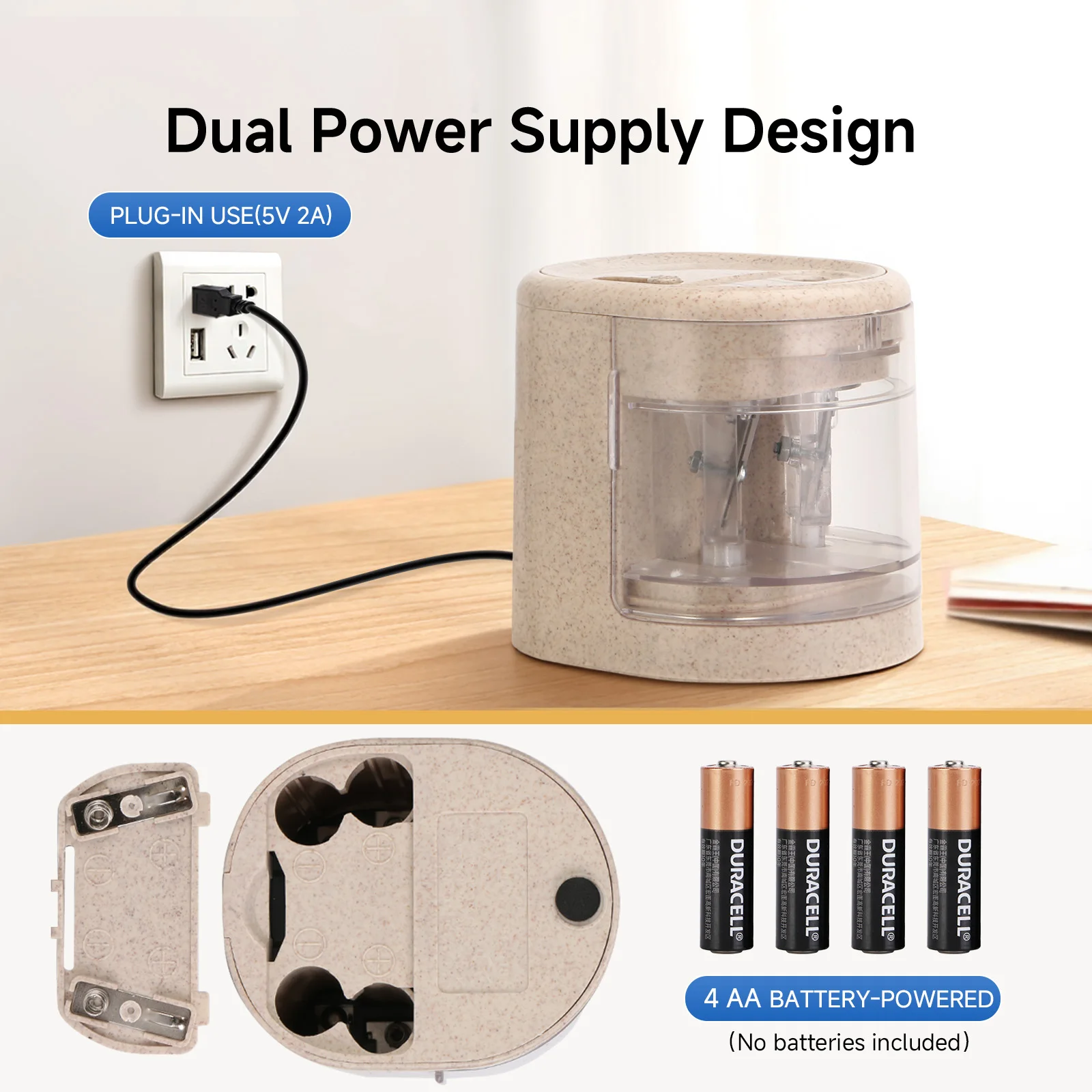 EAGLE Automatic Electric Pencil Sharpener, 5S Fast Sharpening for 6-12mm All Shapes Pencils Home School Office Art Studio - 5