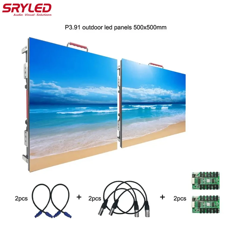 SRYLED HD Outdoor Rental Led Video Wall Panel IP65 Waterproof P3.91 1.64ft x1.64ft Music Concert Events LED Background