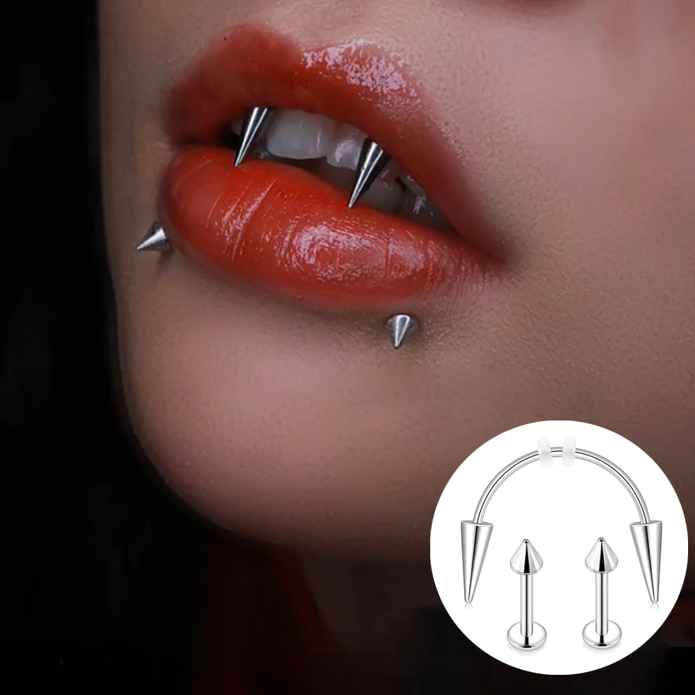 Aço inoxidável C Rod Drácula Vampiro Fangs, Dente Piercing, Punk Labret  Brincos, Piercing da orelha, Jóia do corpo, Tendência, 3pcs, 2023 -  AliExpress, image size:1000x1000