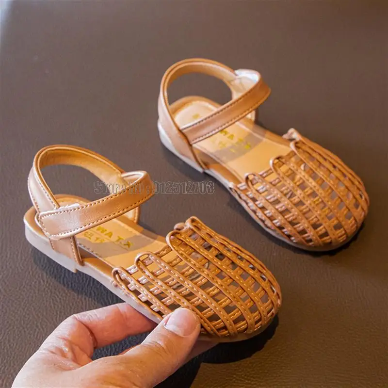 Girl Sandals Hollow Out Vacation Gladiator Style Outdoor Children Flat Toddler Fashion Summer Soft Kid Shoes 4