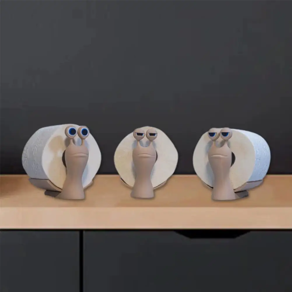 High-end Kawaii Snail Paper Towel Holder 3D Printed Tissue Paper Storage Stand Cute Home Bathroom Decor 3