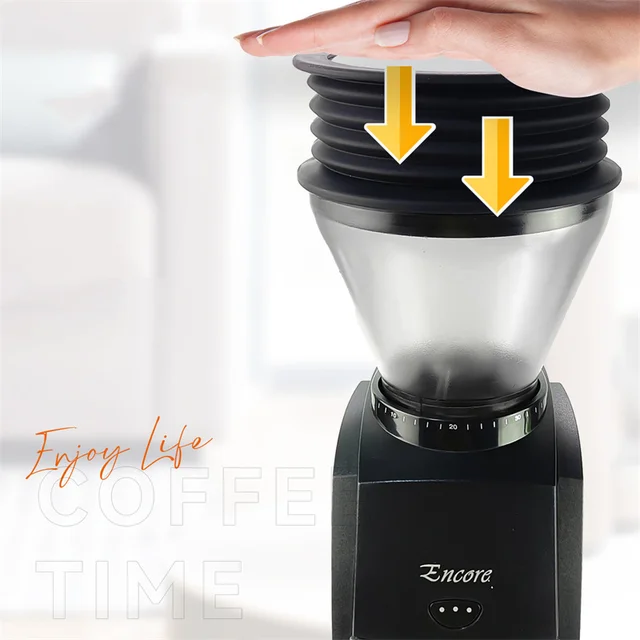 Trémie Doseuse Unique YUYUEMI Pour Moulin Baratza Encore - Silicone, Soufflet Pour Nettoyer Les Résidus - Couvercle Métal