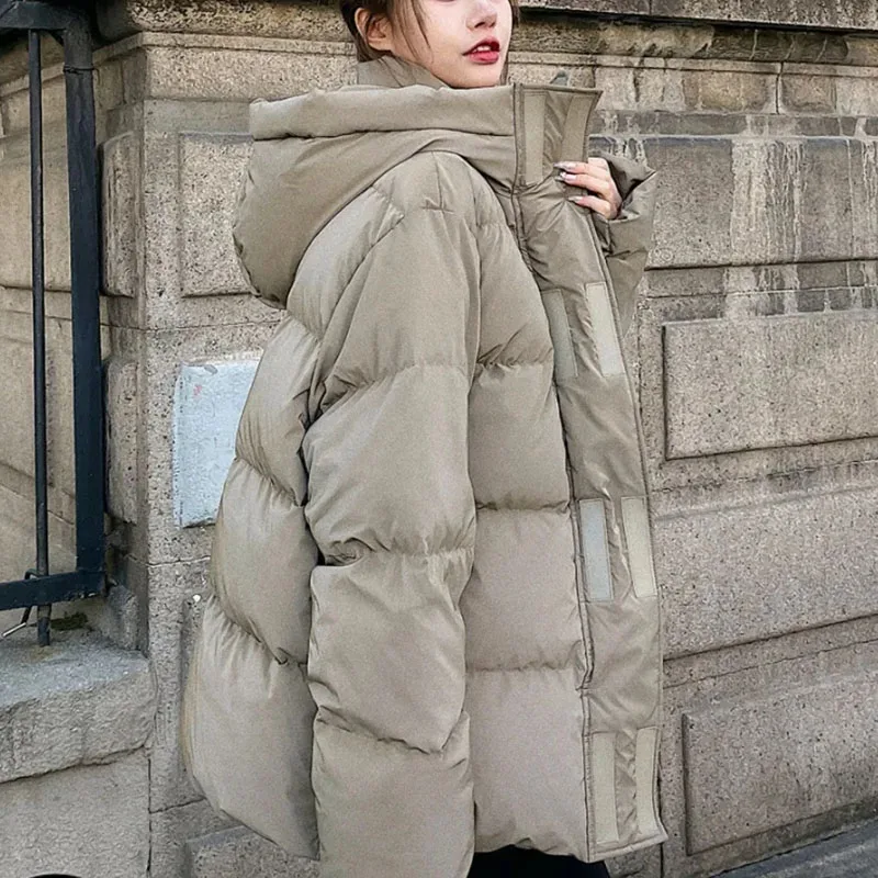 

Korean Fashion Cotton Padded Coat Women Thicken Loose Oversize Parkas Women Outwear Warm Down Cotton Jackets Female 2024