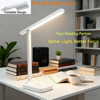 Foldable eye protection desk lamp, supports three-speed dimming, supports USB charging and plug-in two styles, and has learning 1