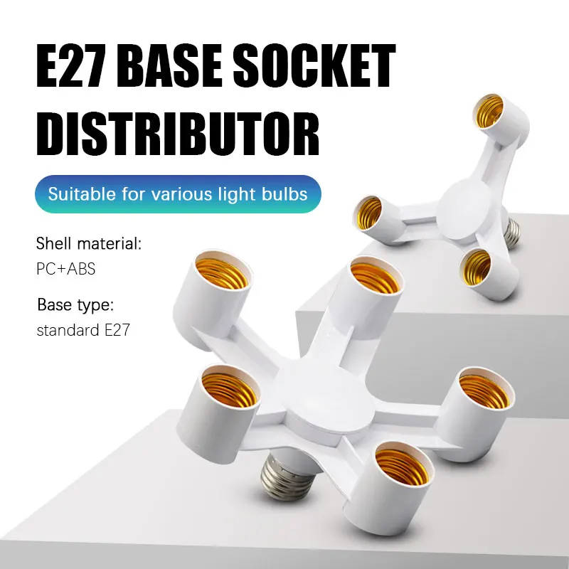 E27 base socket distributor adapter E27 to European style LED bulb lamp socket 2in1/3in1/4in1/5in1/6in1 LED adapter