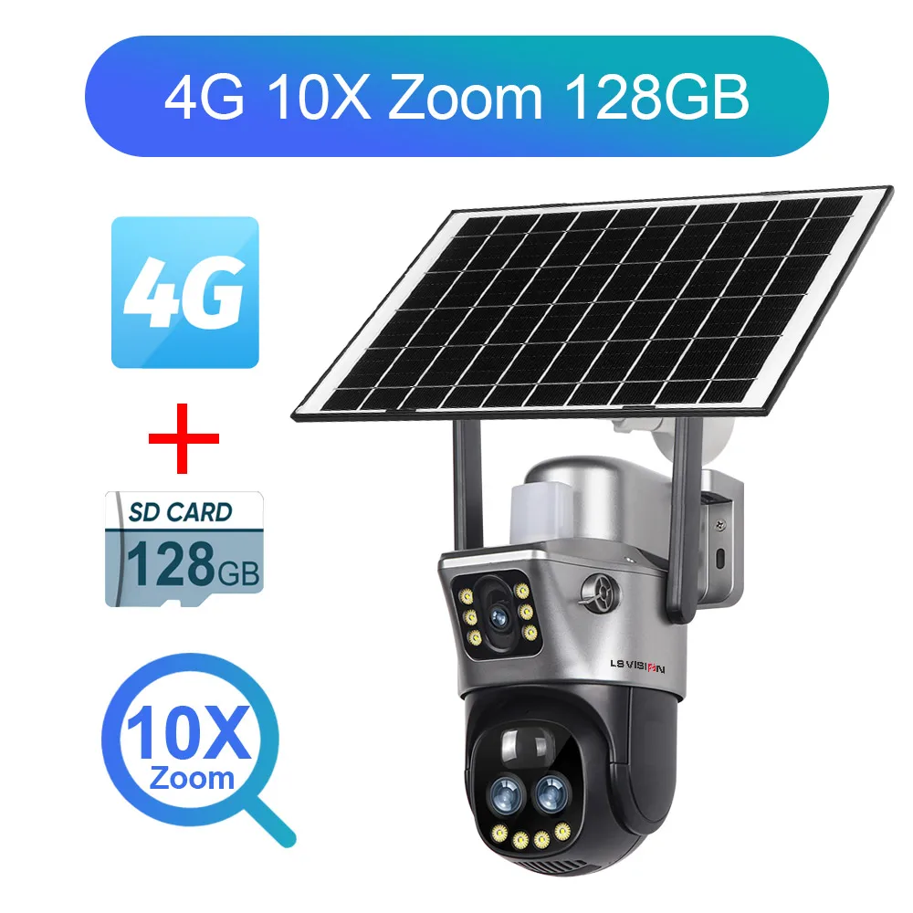 LS VISION 10x Zoom 4G كاميرا V380 شاشة مزدوجة كامي...