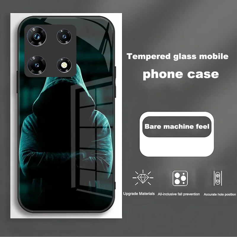 Luxury Shockproof Tempered Glass Phone Case Cover